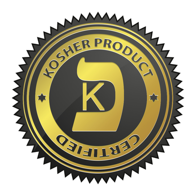 Fake seal: gold &ldquo;Kosher Product&rdquo; badge with a K